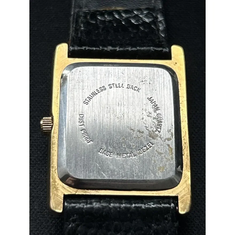 Manhattan Croton Gold Tone Black Dial And Band Women’s Quartz Watch